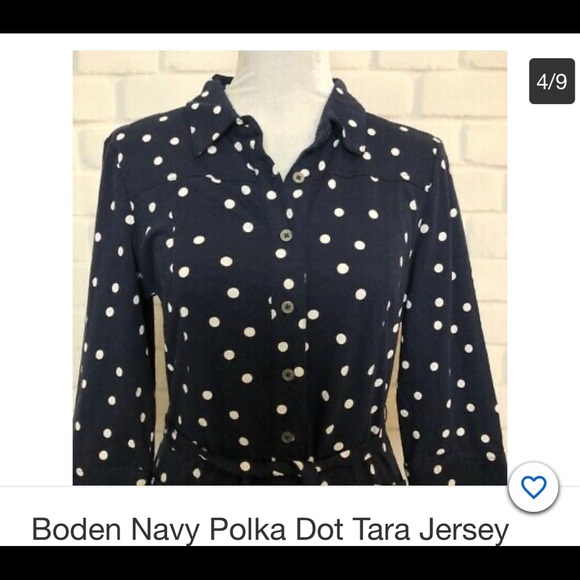 Boden Dresses | Boden Tara Jersey Shirt Polka Dot Dress 2p | Poshmark